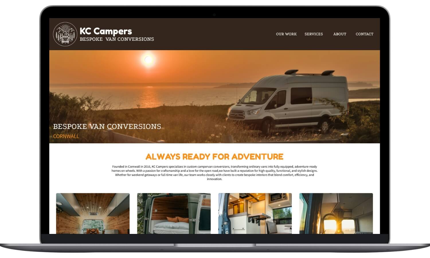 Mobile-friendly website design for van conversion start-up
