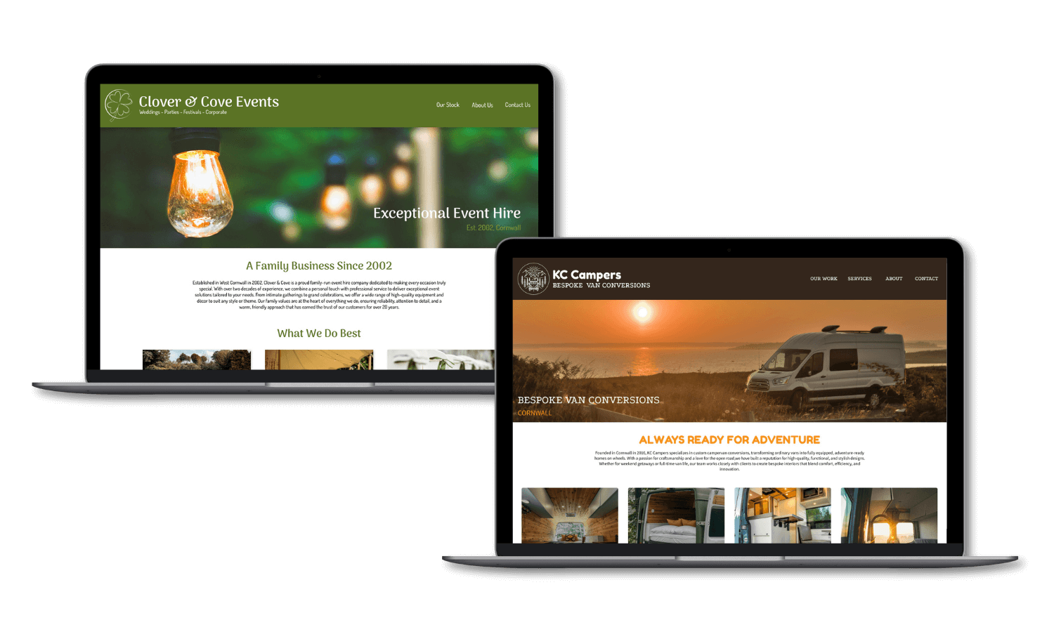 Custom website designs for service providers
